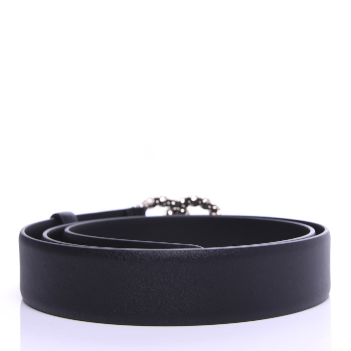 Calfskin Crystal Pearls Coronation CC Belt 95 38 Black