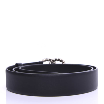 Chanel Calfskin Crystal Pearls Coronation CC Belt 95 38 Black 2 of 5