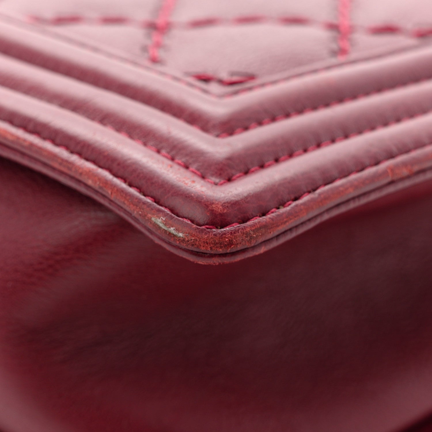 Chanel Calfskin Quilted Double Stitch New Medium Boy Flap Burgundy 12 of 12