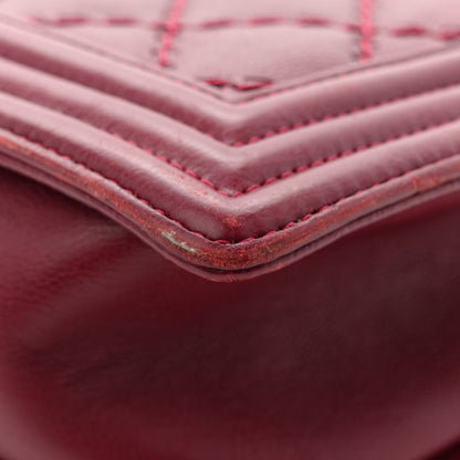 Chanel Calfskin Quilted Double Stitch New Medium Boy Flap Burgundy 12 of 12