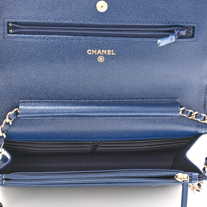 Chanel Caviar Quilted Wallet On Chain WOC Navy Blue 5 of 12
