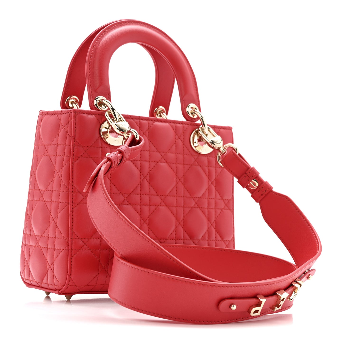 Lambskin Cannage Small My ABCDior Lady Dior Red