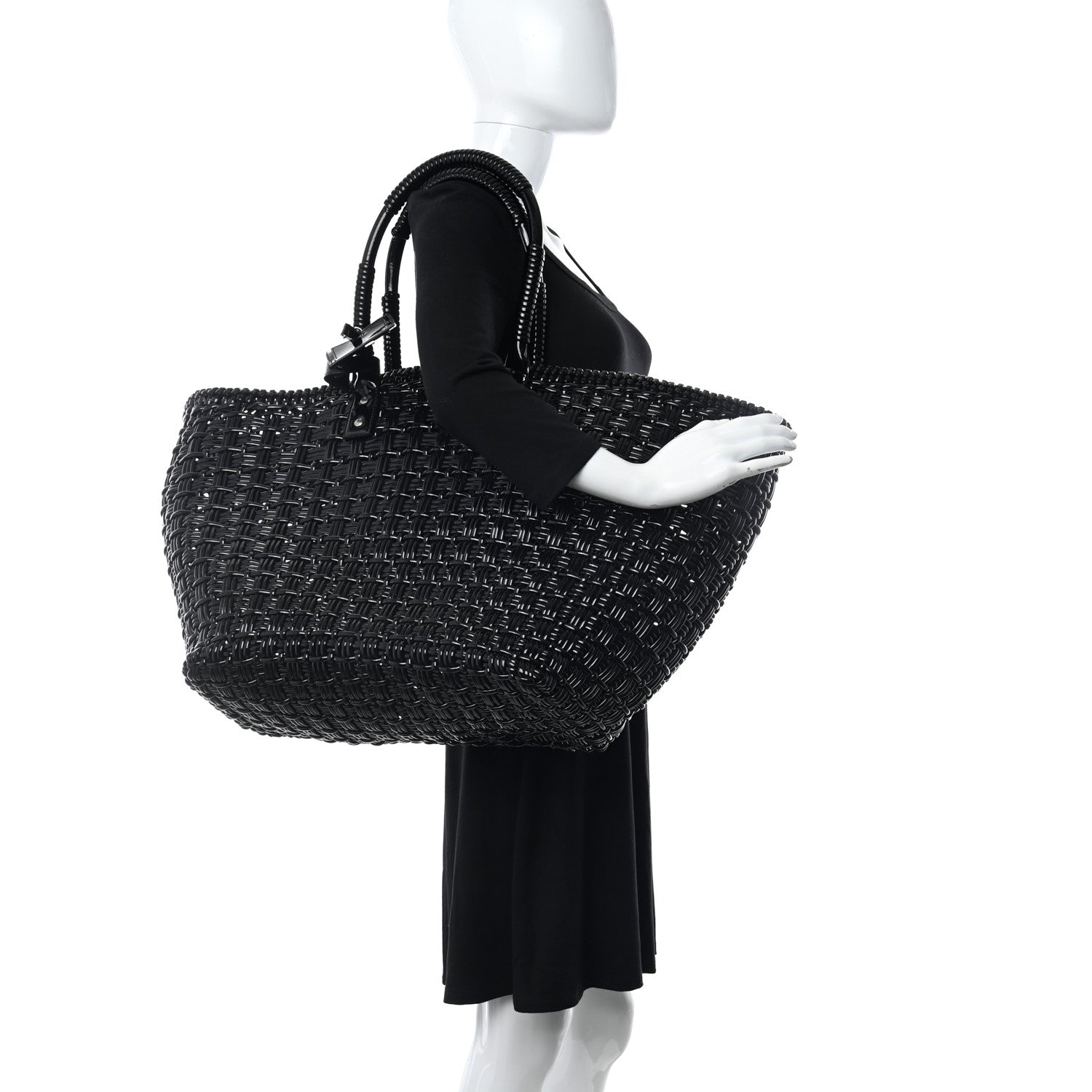 Balenciaga Faux Calfskin XL Bistro Basket Black 2 of 9
