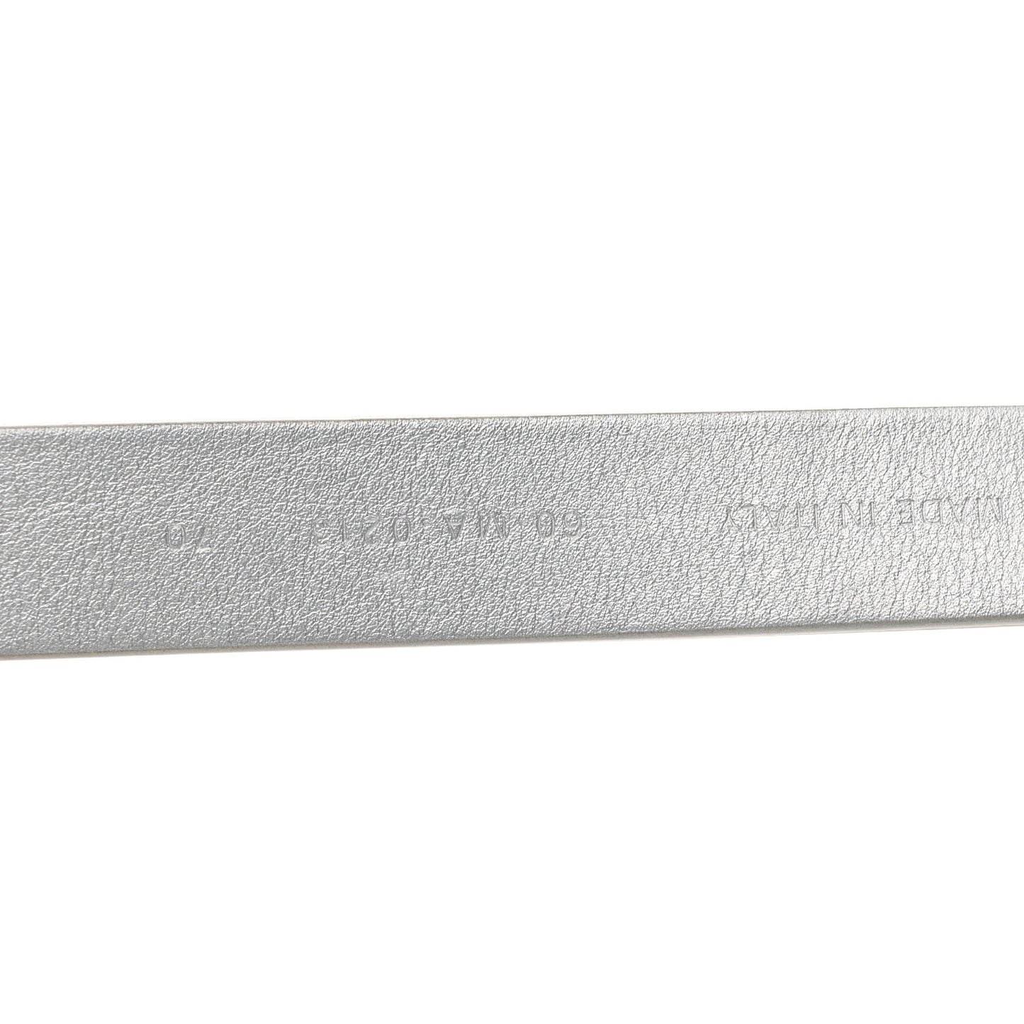 Metallic Calfskin Saddle Belt 70 28 Silver