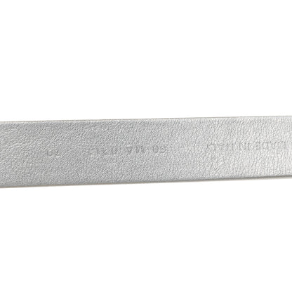 Christian Dior Metallic Calfskin Saddle Belt 70 28 Silver 3 of 5
