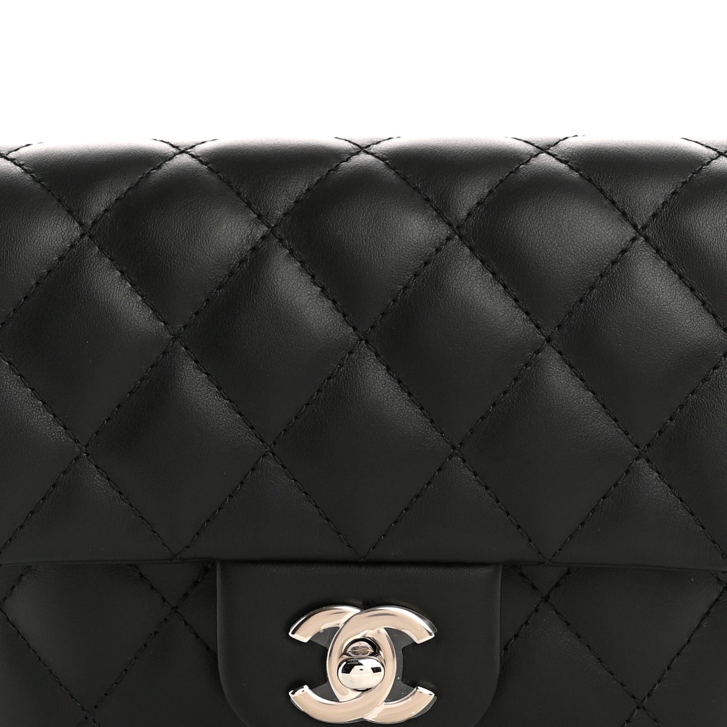 Calfskin Quilted CC Uniform Flap Belt Bag Black