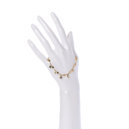 Christian Dior Crystal Heart Star Charms Bracelet Gold 2 of 4