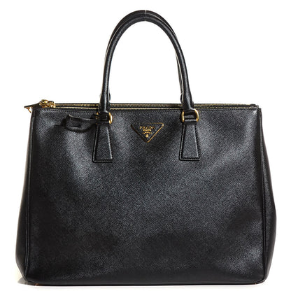 Prada Saffiano Lux Large Double Zip Tote Nero Black 1 of 11