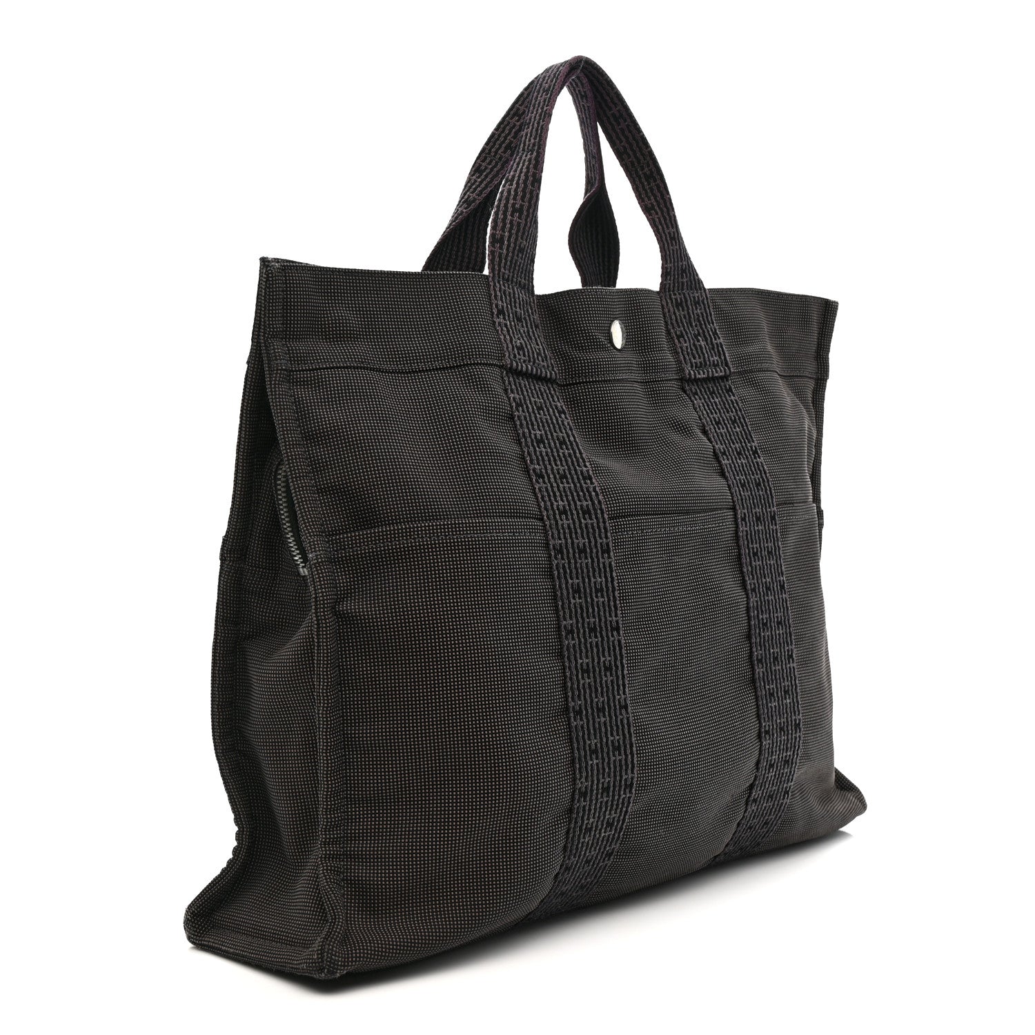Hermes Canvas Herline MM Tote Grey 1827220 – FASHIONPHILE