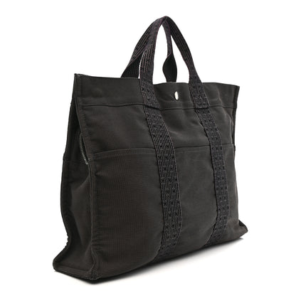 Hermes Canvas Herline MM Tote Grey 3 of 12
