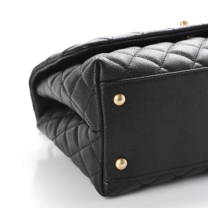 Chanel Caviar Elaphe Quilted Small Coco Handle Flap Black 6 of 11