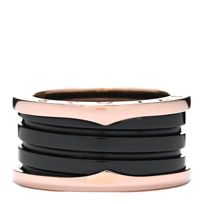 Bulgari 18K Rose Gold Black Ceramic B.Zero1 Four-Band Ring 59 8.75 1 of 8