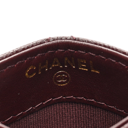 Chanel Caviar Quilted Crystal Vertical Card Holder Burgundy 6 of 7