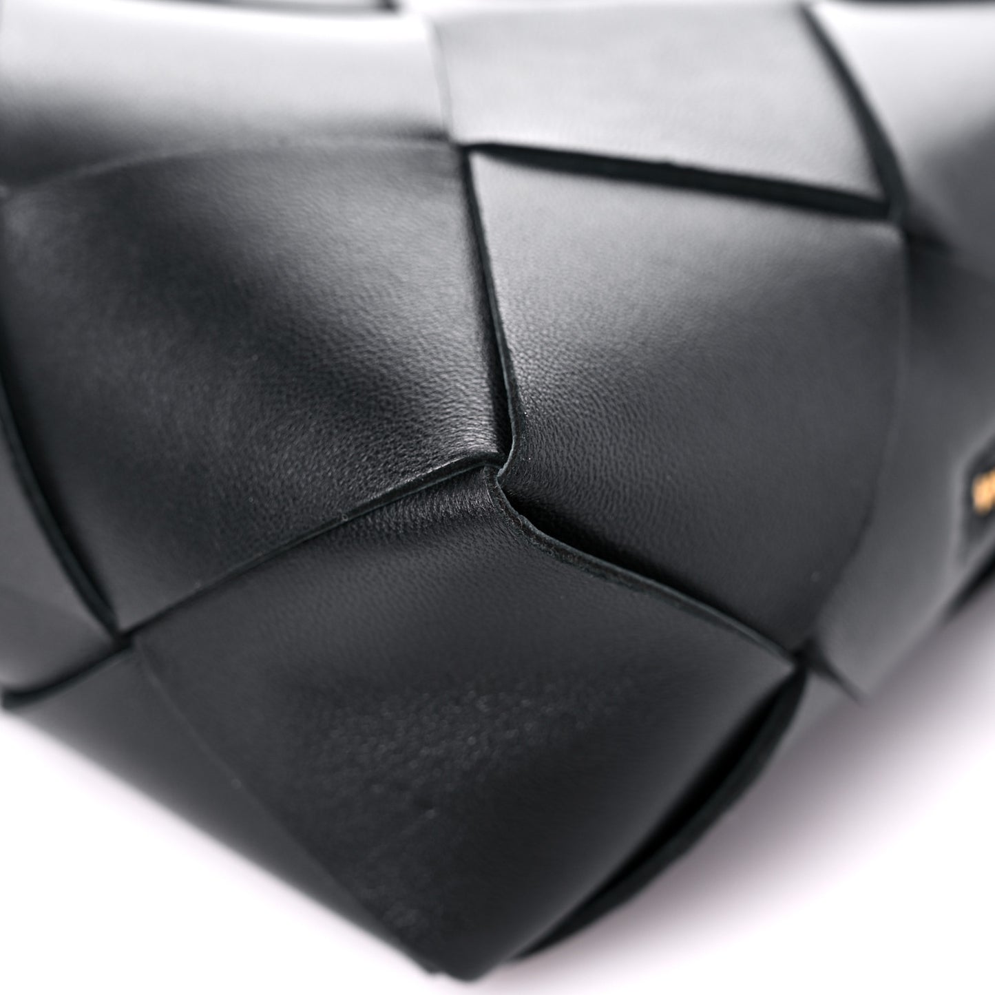 Lambskin Intreccio Small Cassette Camera Bag Black