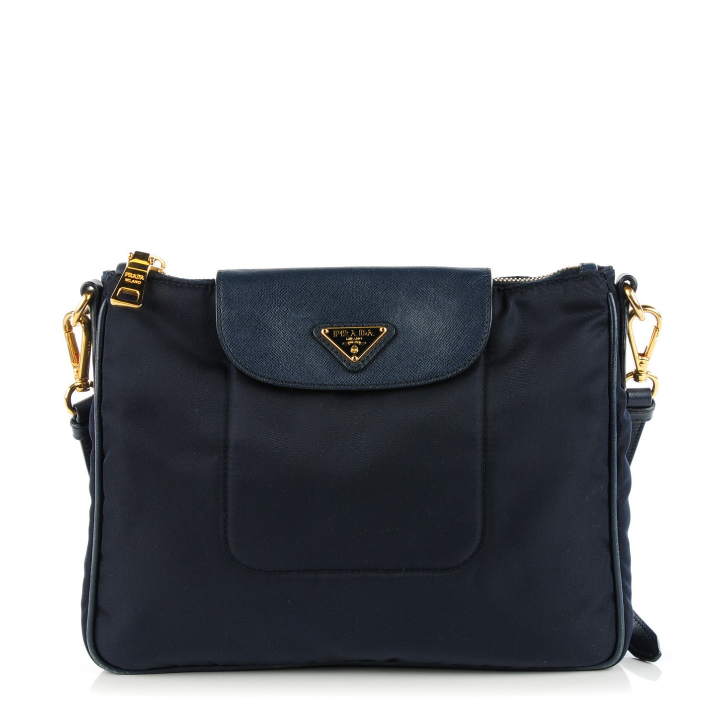 Tessuto Nylon Saffiano Crossbody Bag Blue