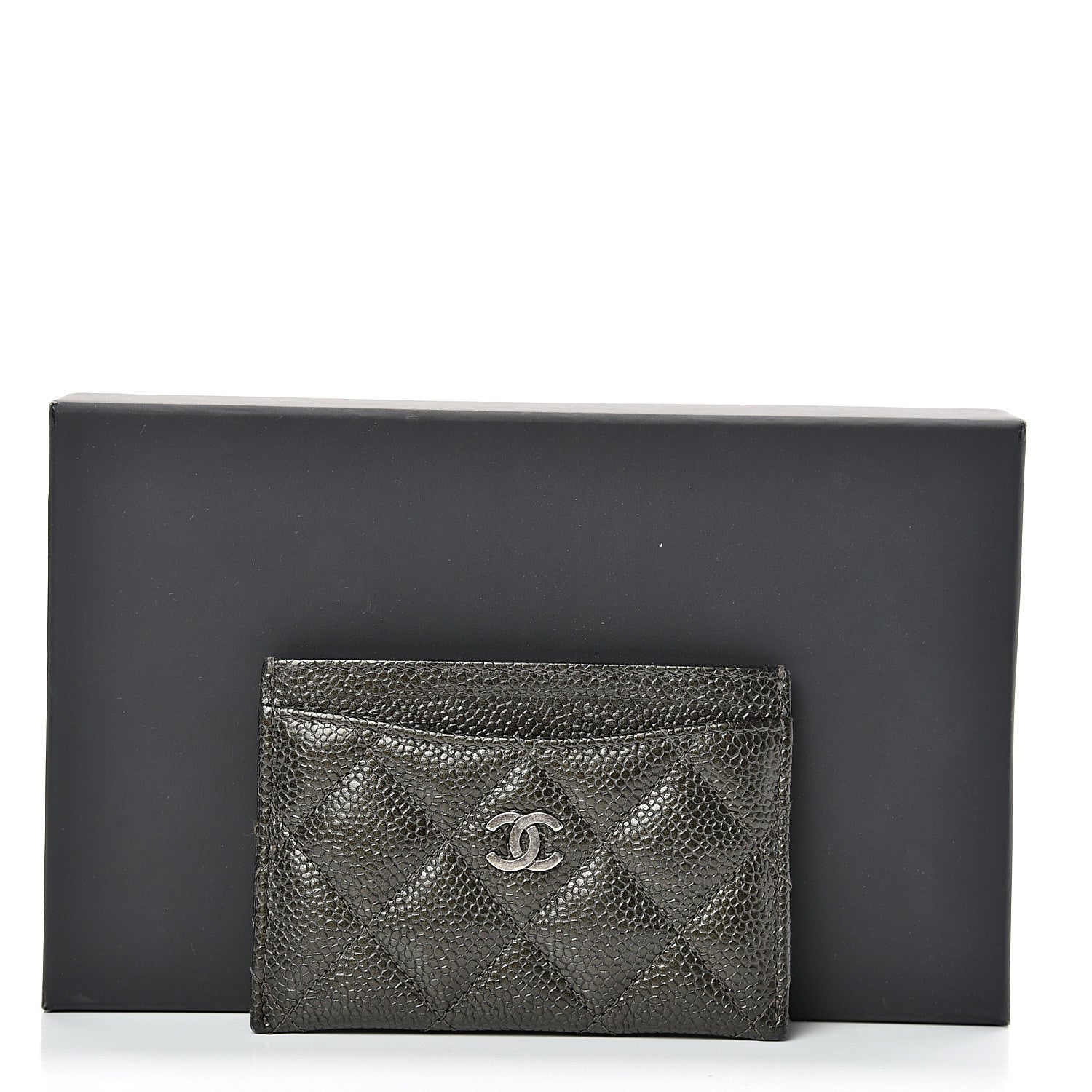 Chanel Caviar Quilted Card Holder Dark Charcoal 13 of 13