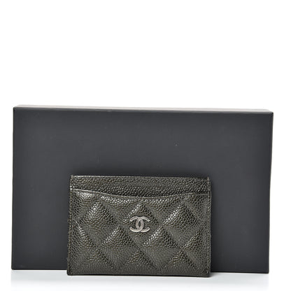 Chanel Caviar Quilted Card Holder Dark Charcoal 13 of 13