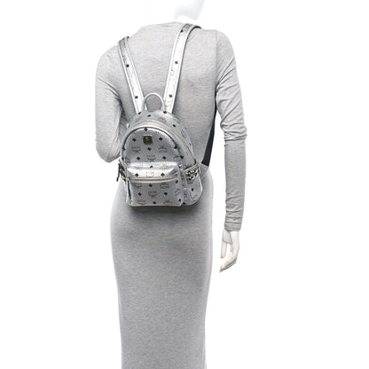 MCM Visetos Small Side Stud Stark Backpack Silver 3 of 10