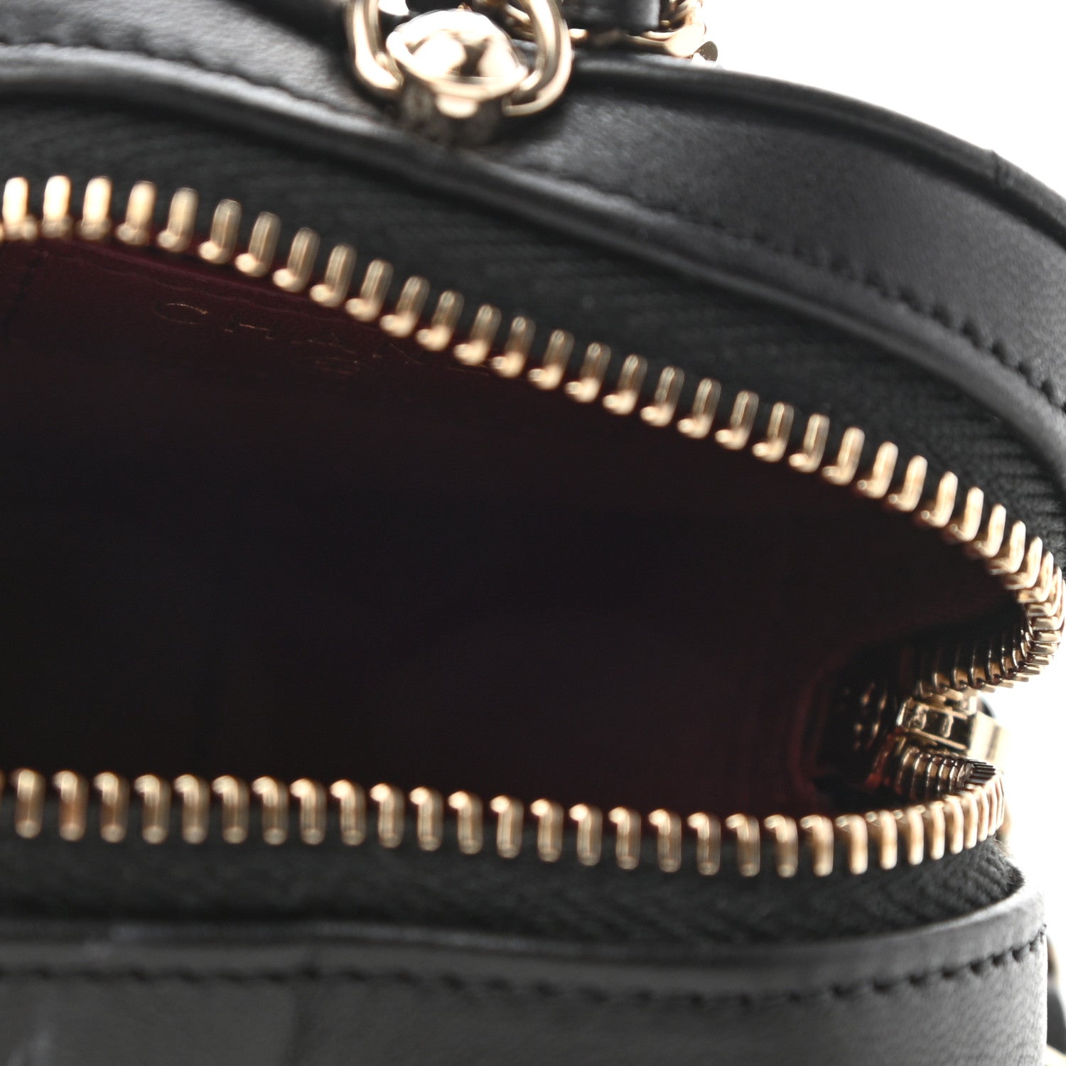 Chanel Lambskin Quilted CC In Love Heart Coin Purse With Chain Black 5 of 8