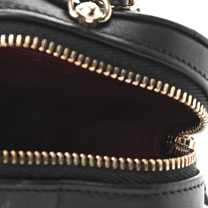 Chanel Lambskin Quilted CC In Love Heart Coin Purse With Chain Black 5 of 8