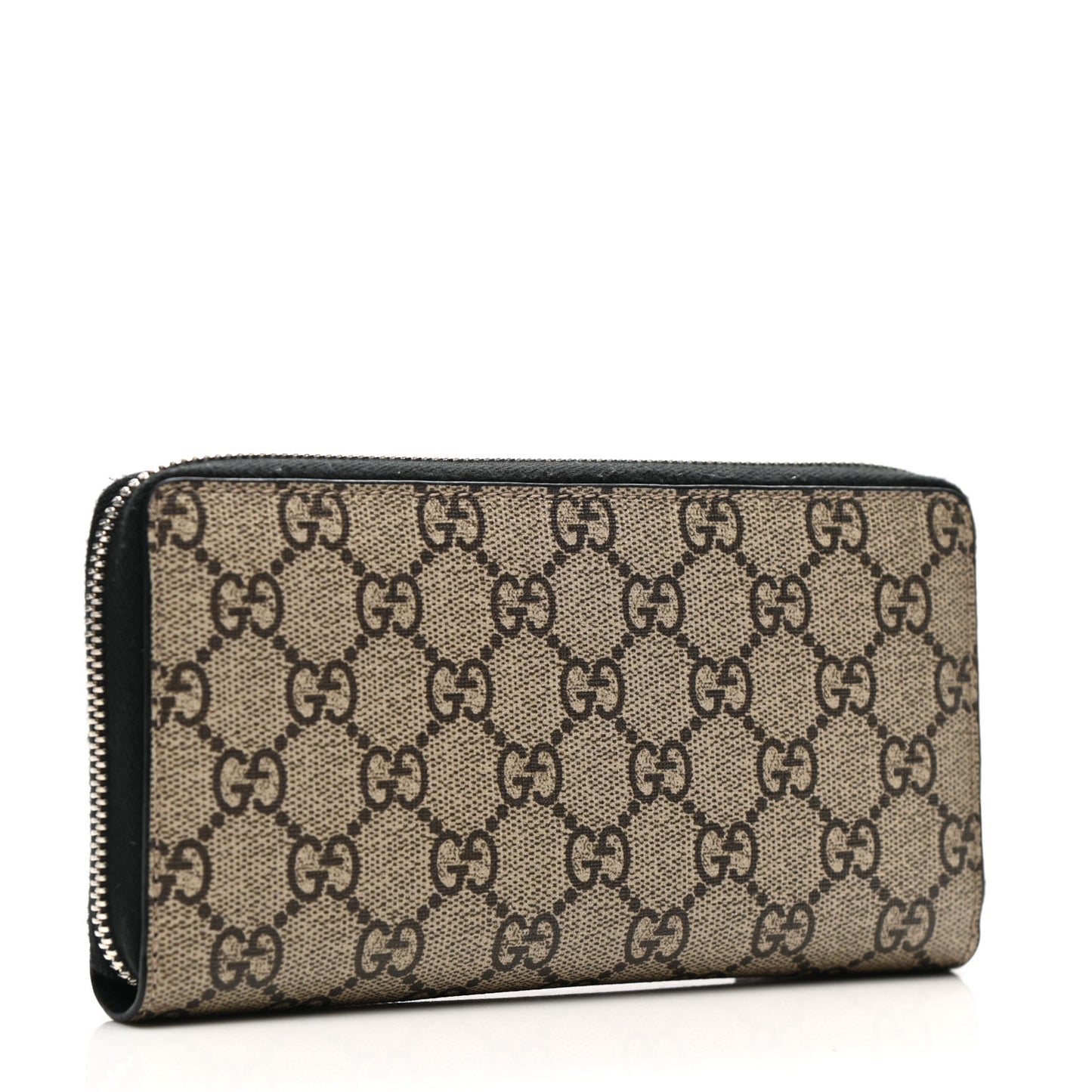 GG Supreme Monogram Kingsnake Zip Around Wallet Black