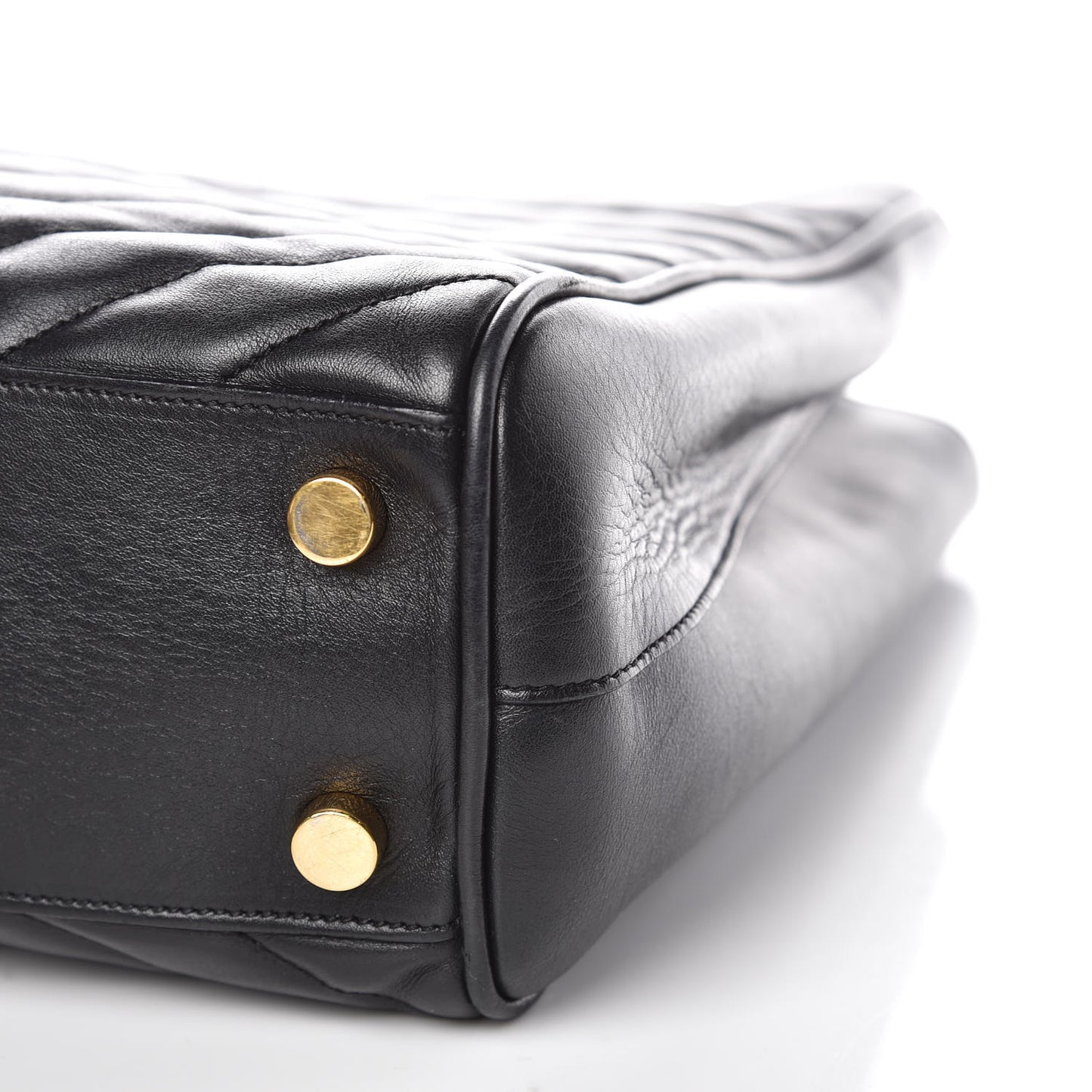 Lambskin Matelasse Chevron Monogram Shopping Bag Black