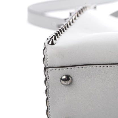 Fendi Vitello Seta Shiny Nappa Scalloped Studded Medium Peekaboo Iconic Satchel Grigio Perla 13 of 13
