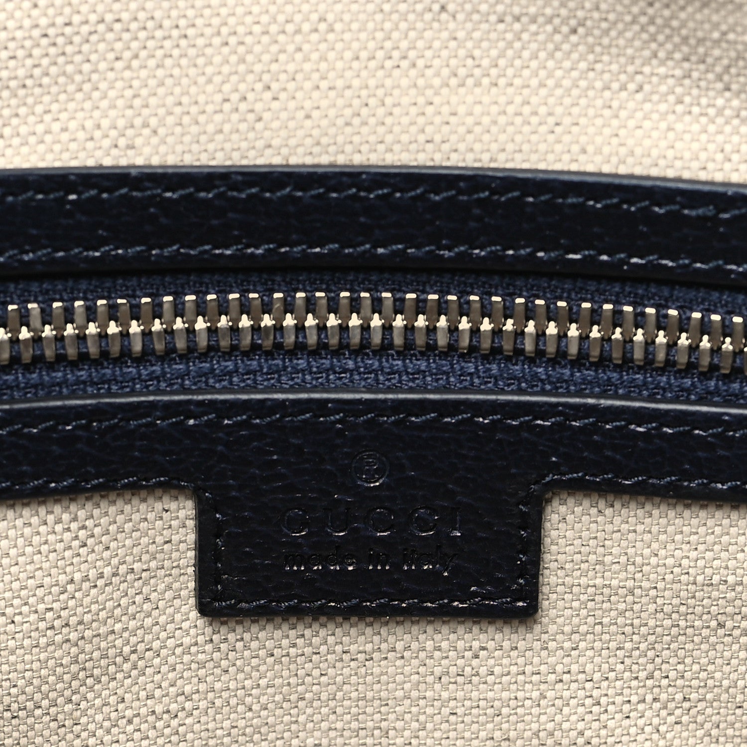 Gucci Textured Dollar Calfskin Web Medium Savoy Duffle Bag Blue 5 of 7