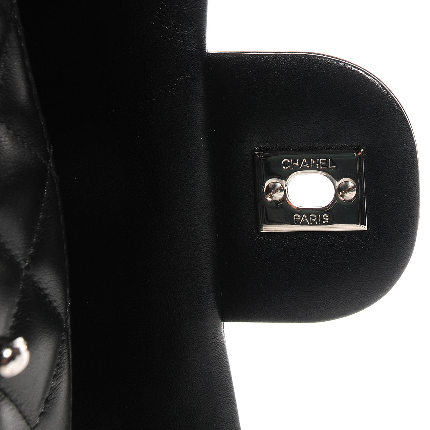 Chanel Calfskin Quilted Large Cambon Flap Black White 7 of 8