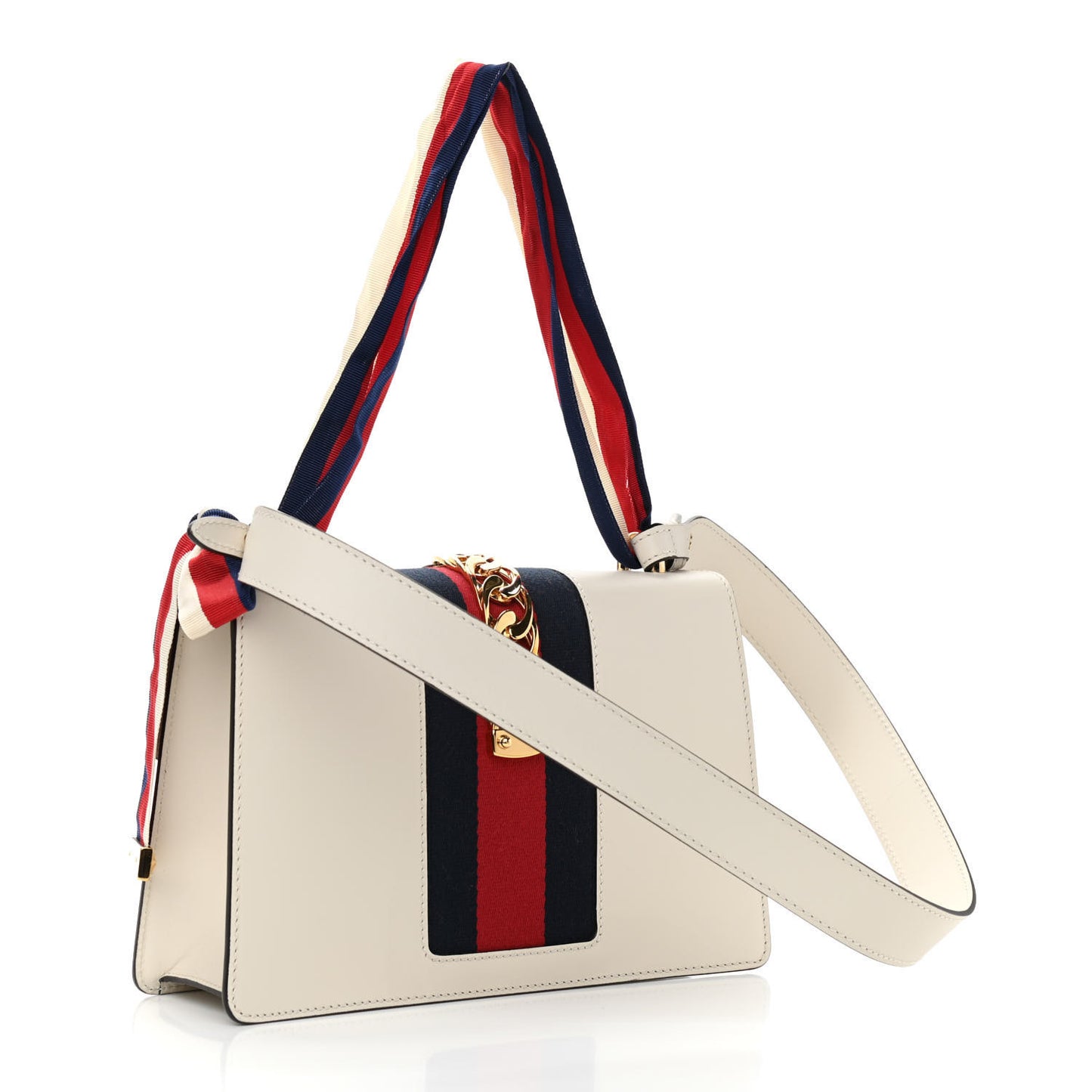 Calfskin Small Sylvie Shoulder Bag Off White