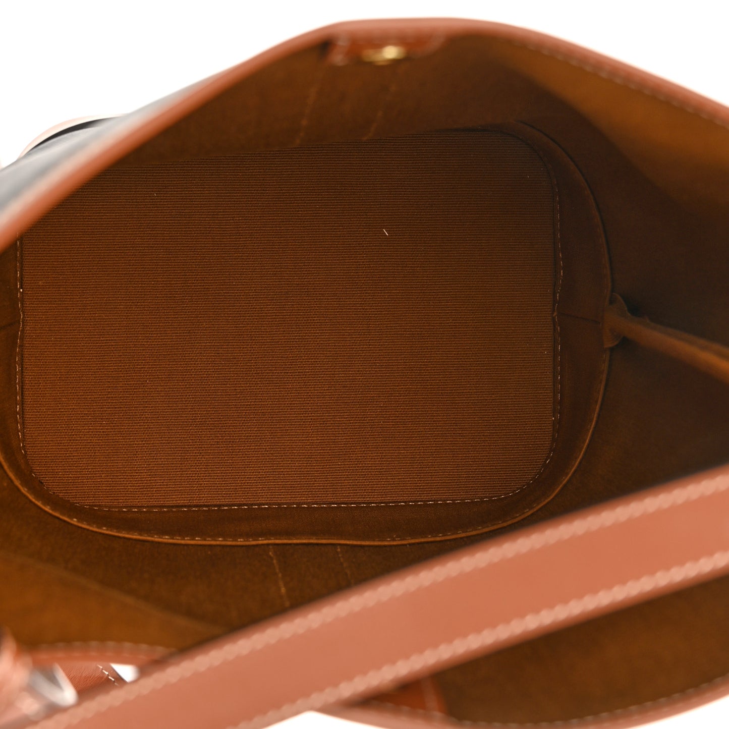 Triomphe Canvas Calfskin Small Bucket Bag Tan