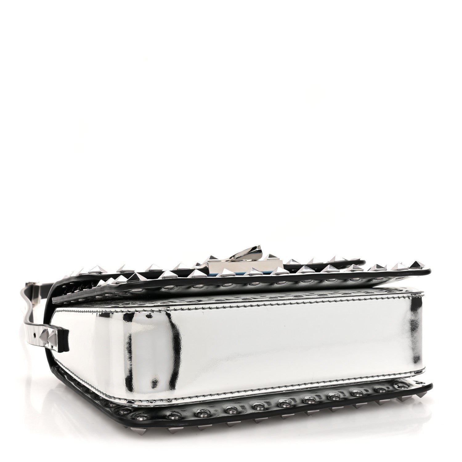 Valentino Garavani Mirror Calfskin Small Rockstud23 Shoulder Bag Silver 3 of 12