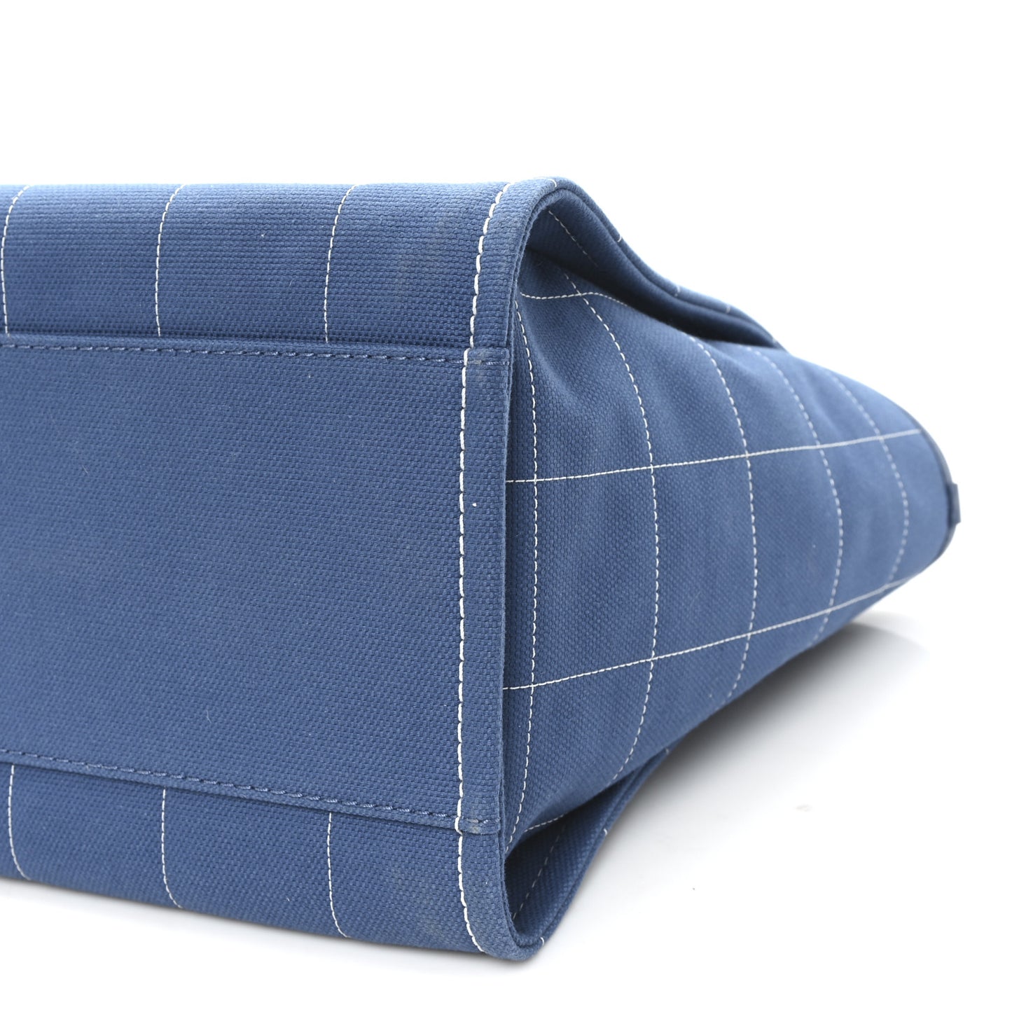Cotton Medium Deauville Tote Blue White