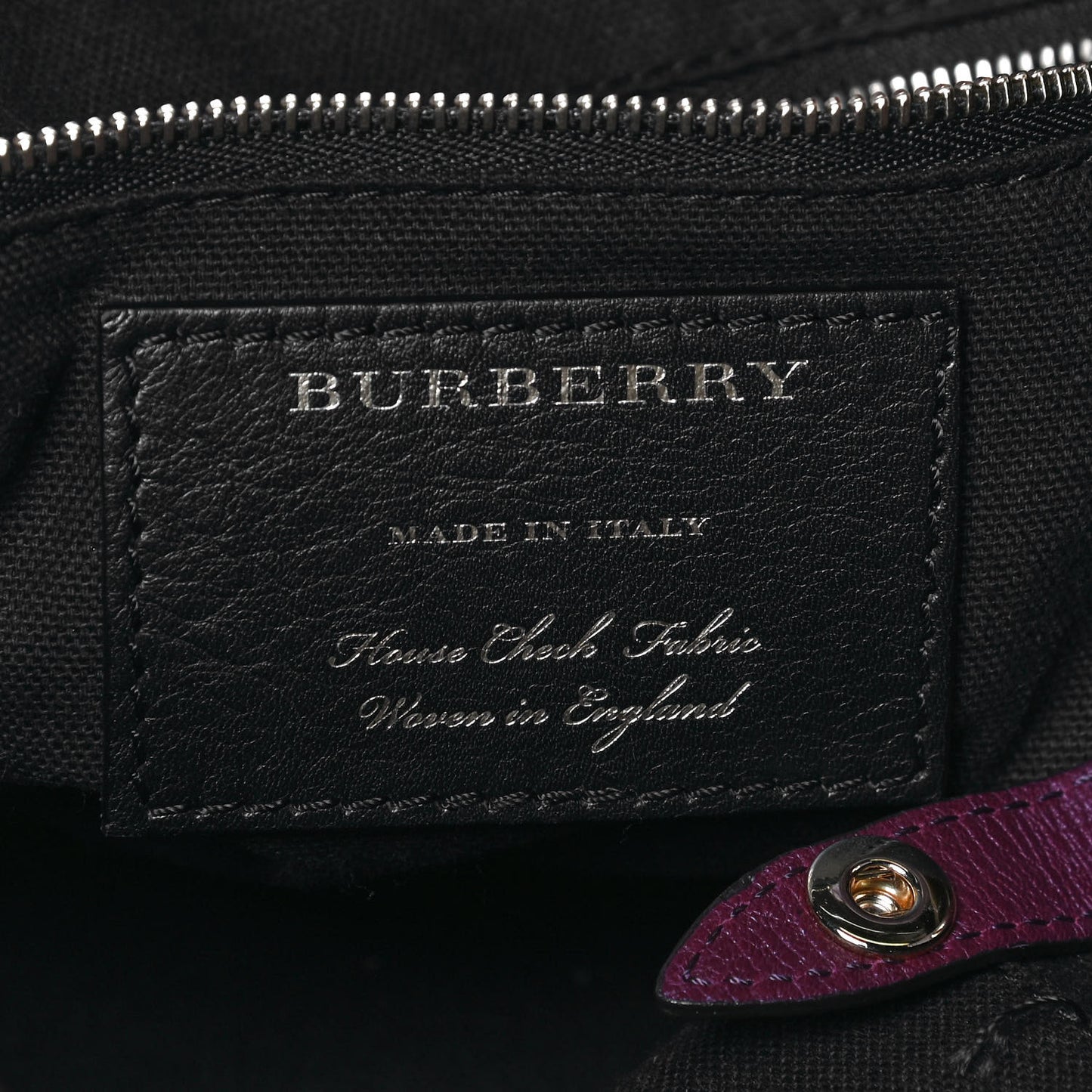 Grainy Calfskin House Check Small Canterbury Tote Burgundy