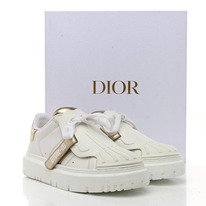 Christian Dior Laminated Calfskin Dior-ID Platform Sneakers 37.5 Off White Gold 9 of 9