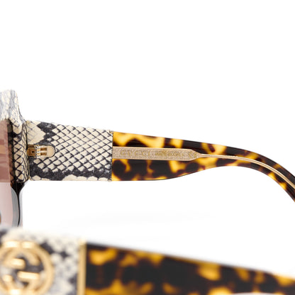 Gucci Snakeskin Acetate Square Sunglasses GG0484S Havana 6 of 8