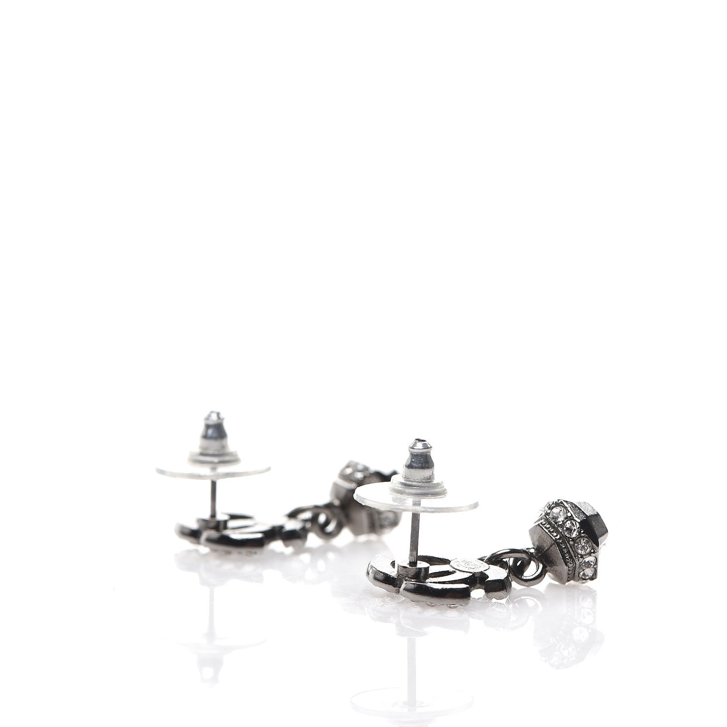 Ruthenium Crystal CC Drop Earrings Silver