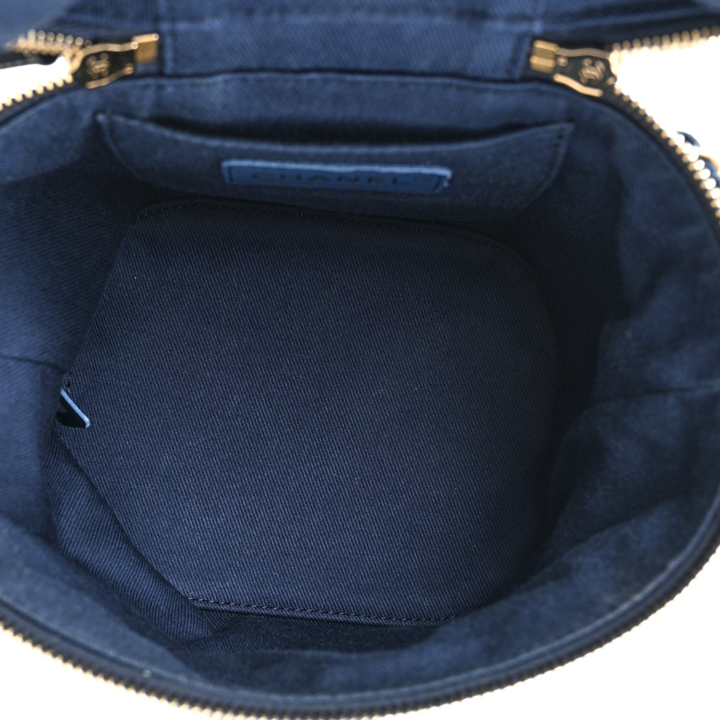 Denim Quilted Denim Trip Vanity Cosmetic Case Blue