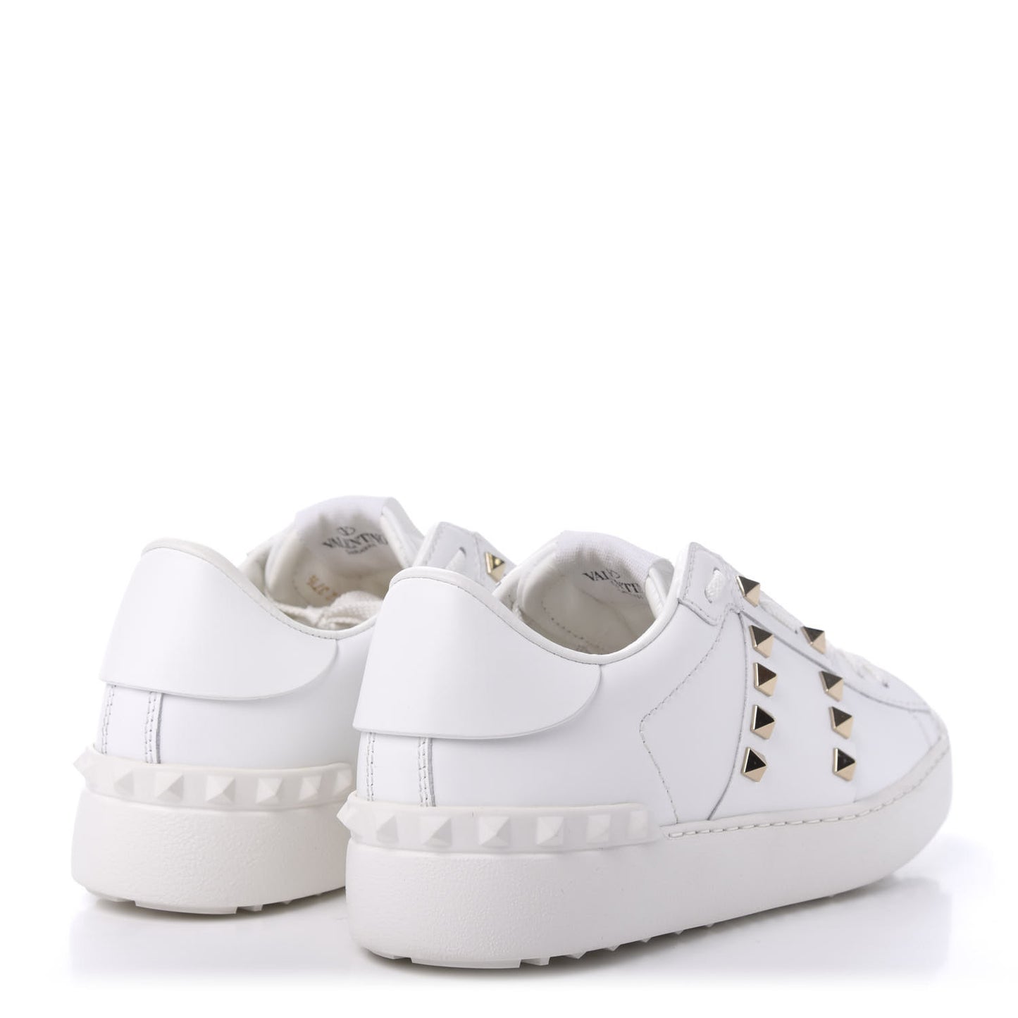 Calfskin Rockstud Untitled Open Sneakers 37.5 White