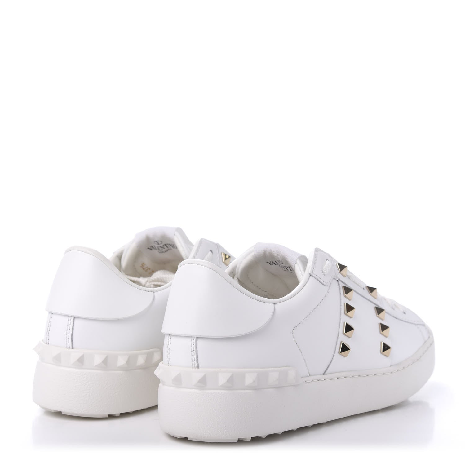 Valentino Garavani Calfskin Rockstud Untitled Open Sneakers 37.5 White 4 of 9