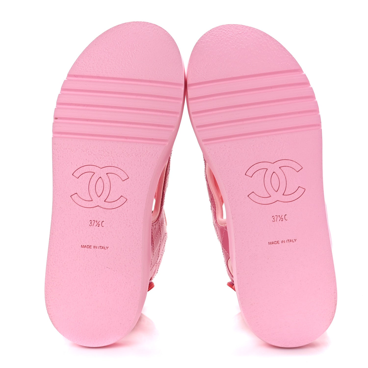 Chanel Goatskin Fabric Gladiator Sandals 37.5 Pink 5 of 10