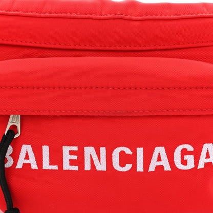 Balenciaga Sport Nylon Logo Embroidered Wheel Beltpack Bright Red White 8 of 10
