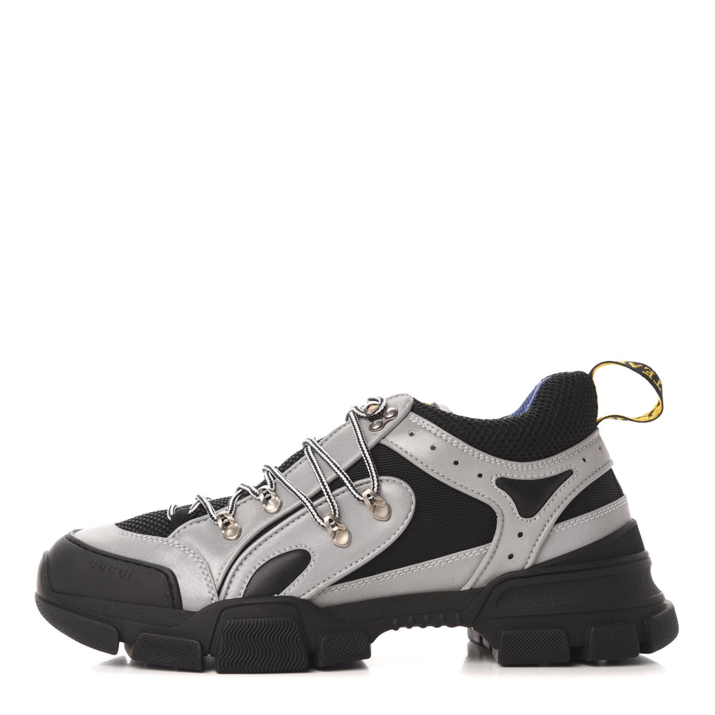 X SEGA Mesh Technical Canvas Calfskin Reflective Mens Flashtrek Sneakers 10 Silver Black