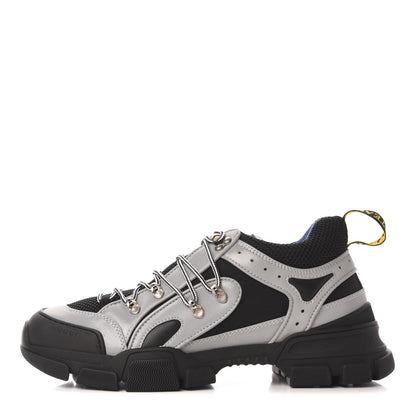 Gucci X SEGA Mesh Technical Canvas Calfskin Reflective Mens Flashtrek Sneakers 10 Silver Black 1 of 7
