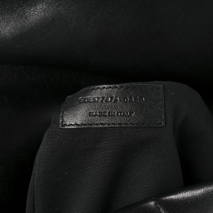 Saint Laurent Lambskin Quilted Medium Loulou Puffer Monogram Chain Satchel Black 8 of 12