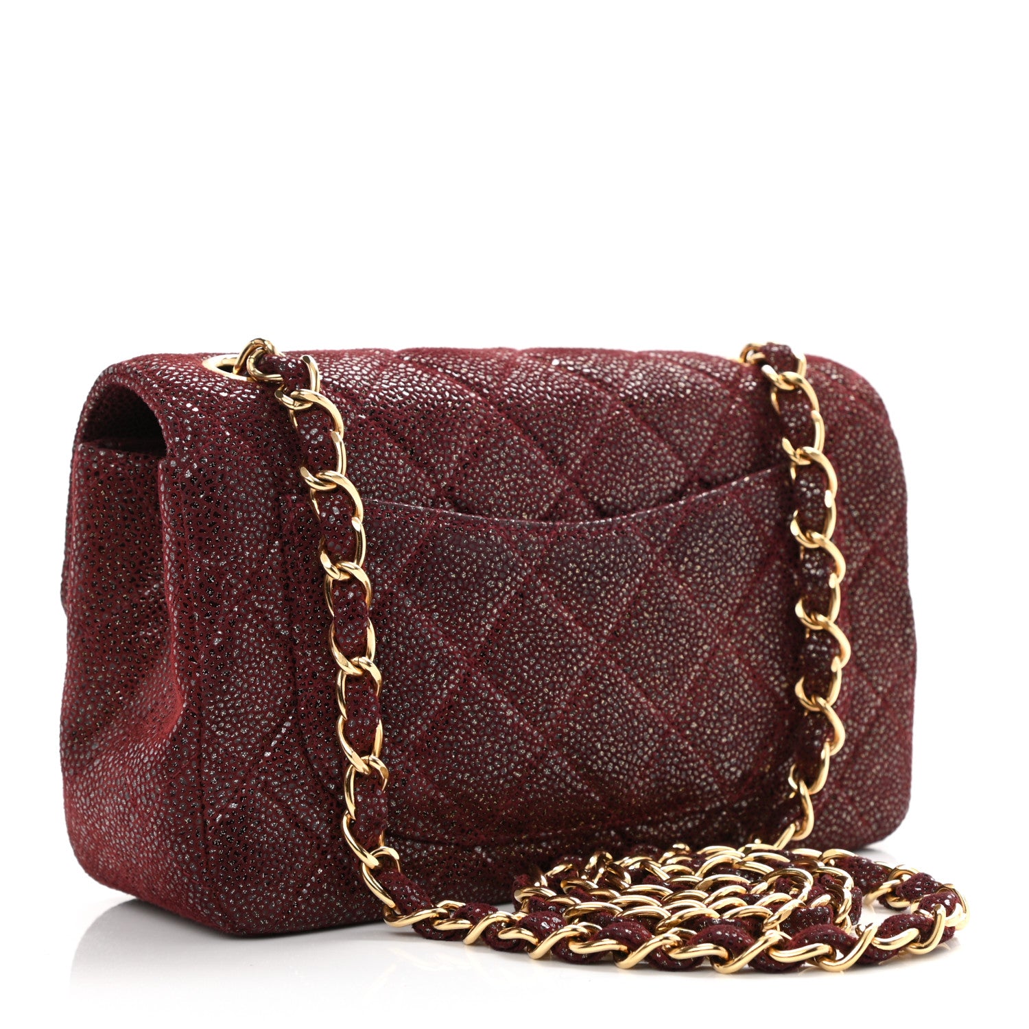 Chanel Iridescent Caviar Quilted Extra Mini Flap Burgundy 3 of 8