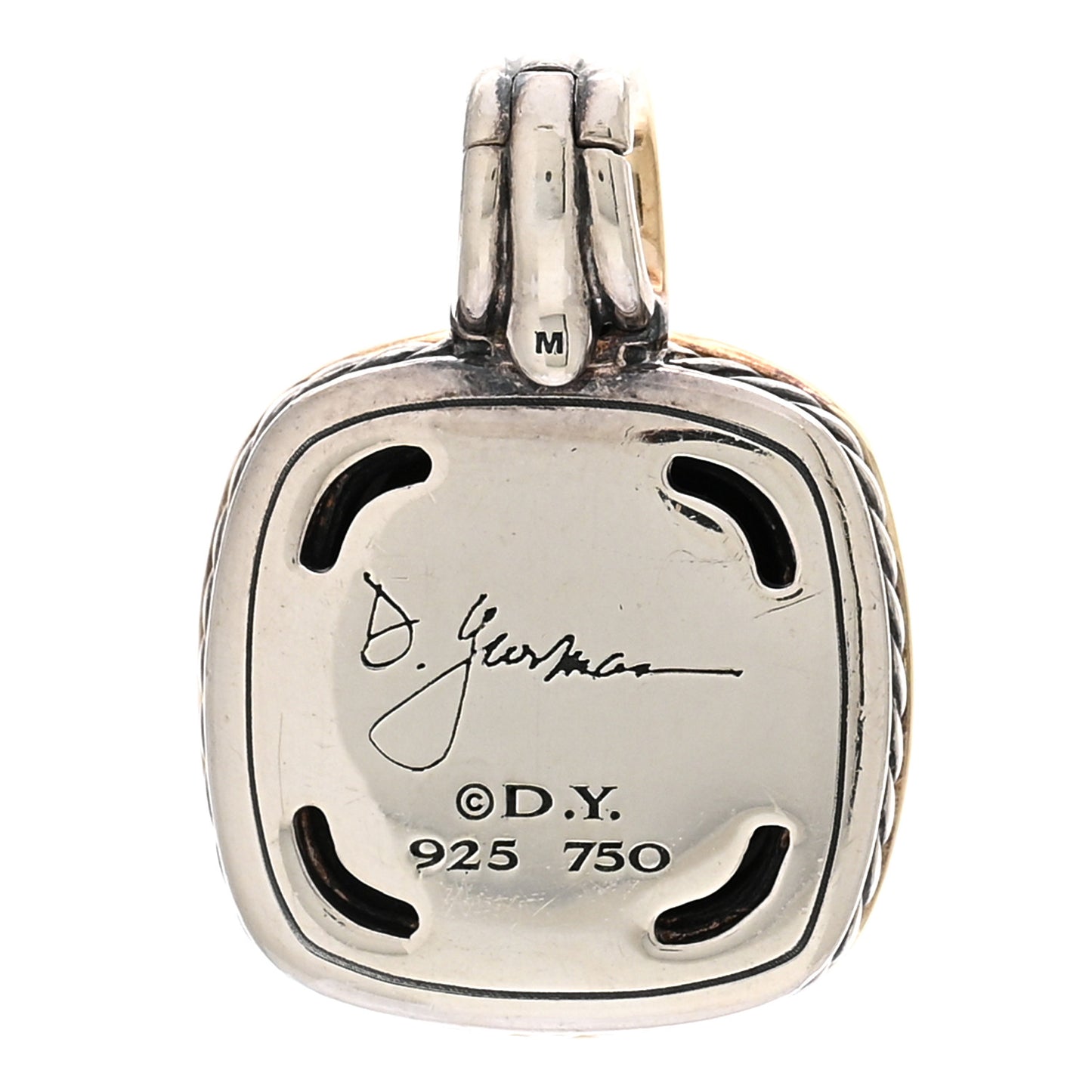 Sterling Silver Black Onyx 14mm Albion Enhancer Pendant