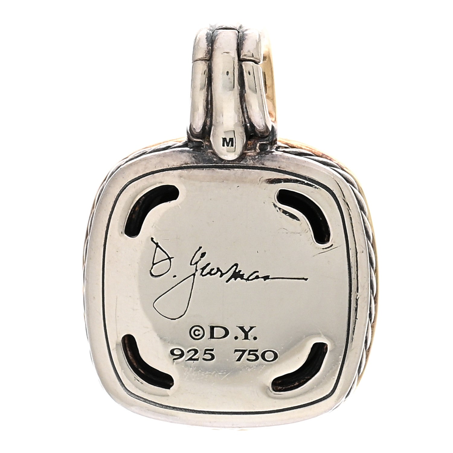 David Yurman Sterling Silver Black Onyx 14mm Albion Enhancer Pendant 3 of 3