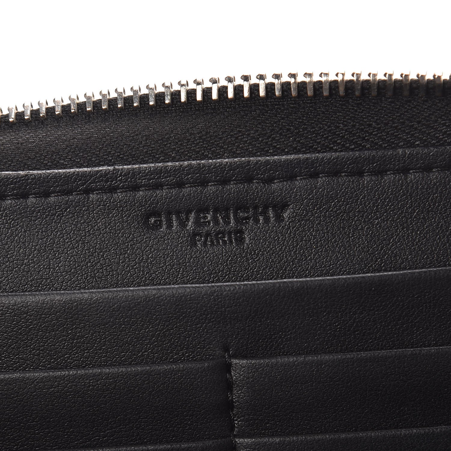 Givenchy Textured Coated Canvas Magnolia and Moth Print Zip Around Wallet Black 6 of 6