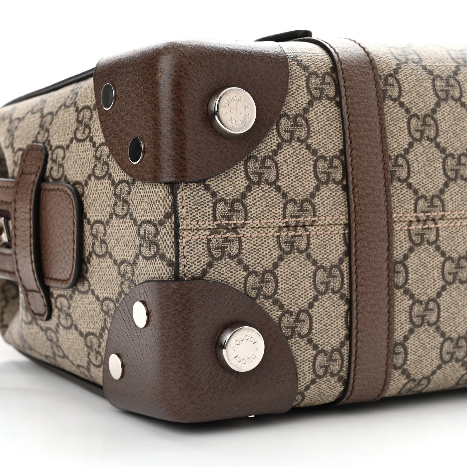 Gucci GG Supreme Monogram Textured Dollar Calfskin Small Detail Tote Beige Ebony New Acero 9 of 12